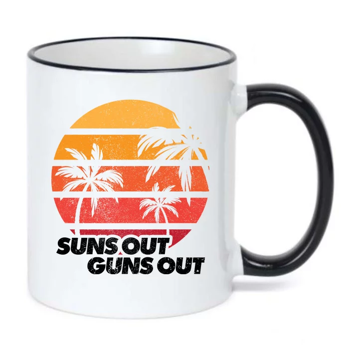 Suns Out Guns Out Black Color Changing Mug