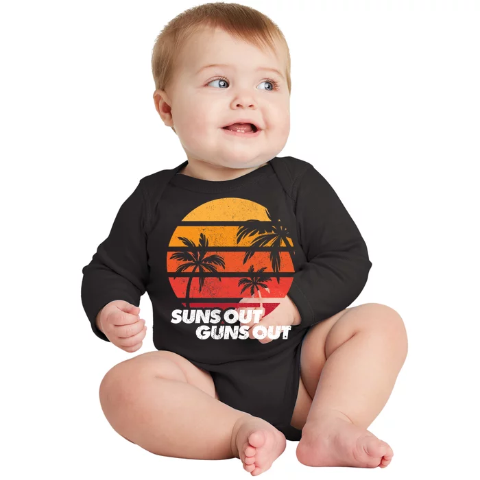 Suns Out Guns Out Baby Long Sleeve Bodysuit