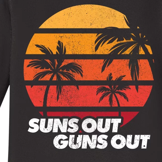 Suns Out Guns Out Baby Long Sleeve Bodysuit