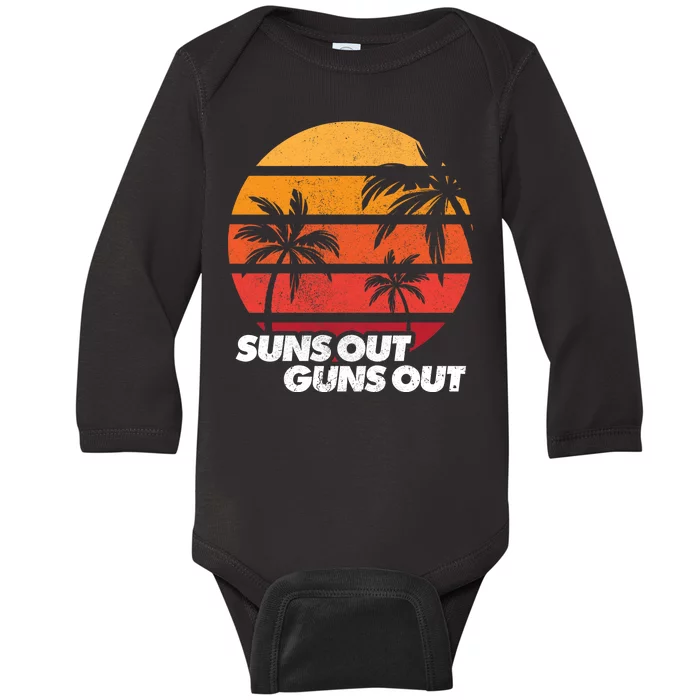 Suns Out Guns Out Baby Long Sleeve Bodysuit