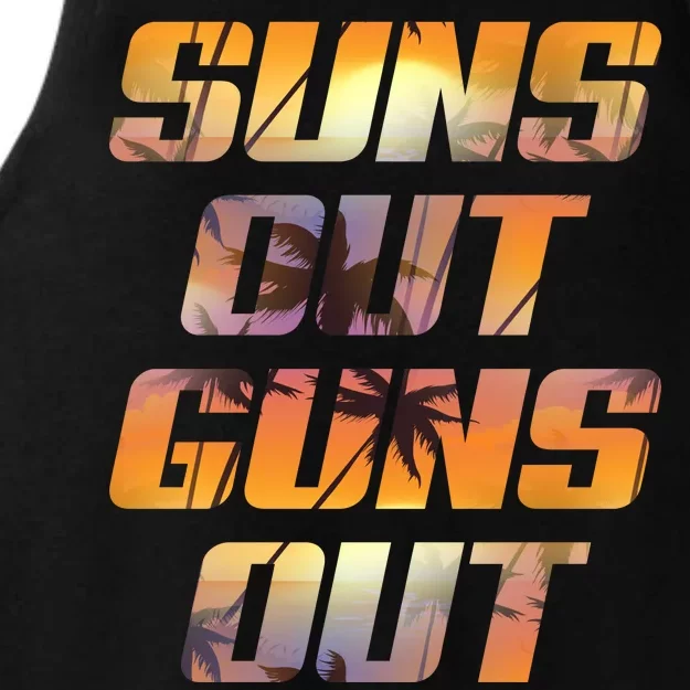 Suns Out Guns Out Summer Ladies Tri-Blend Wicking Tank