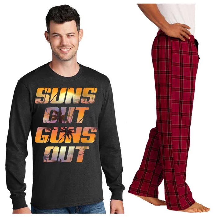 Suns Out Guns Out Summer Long Sleeve Pajama Set