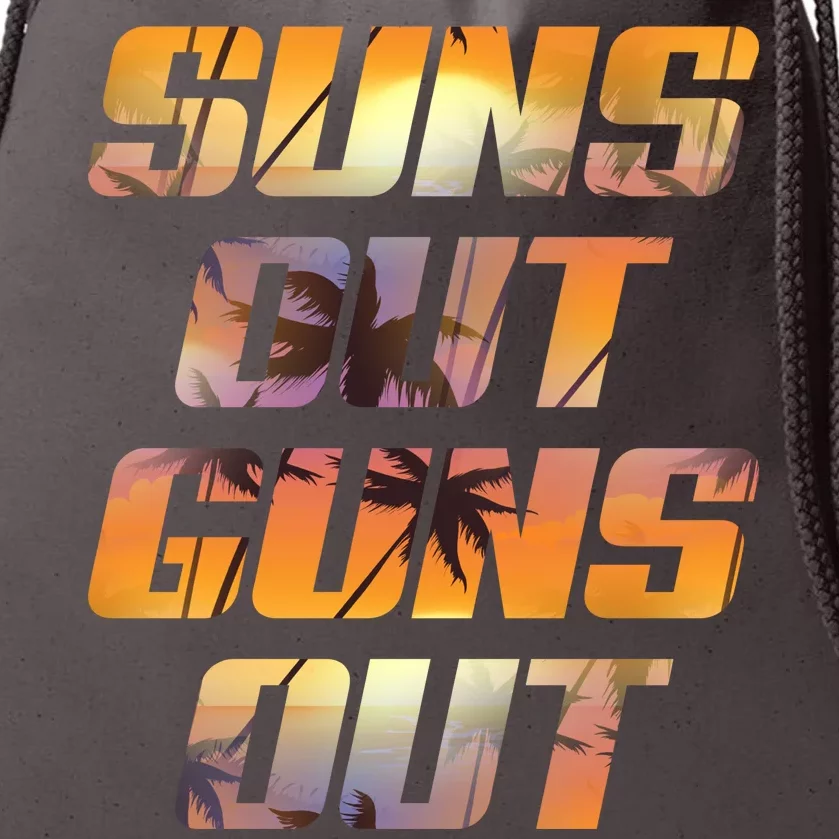 Suns Out Guns Out Summer Drawstring Bag