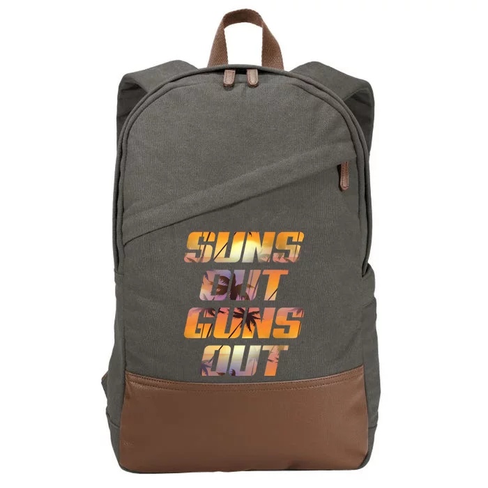 Suns Out Guns Out Summer Cotton Canvas Backpack