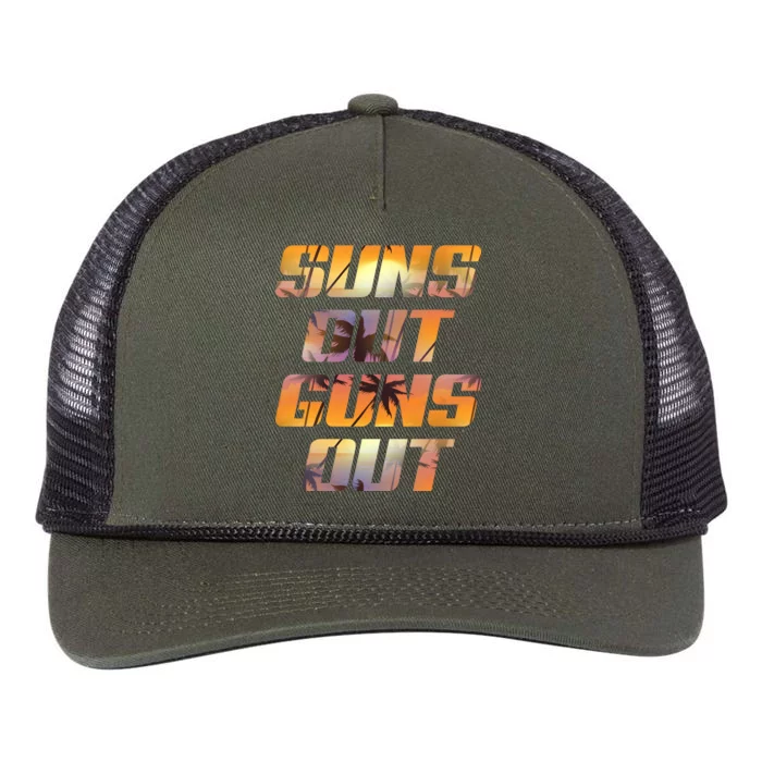 Suns Out Guns Out Summer Retro Rope Trucker Hat Cap