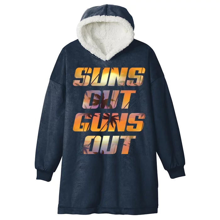 Suns Out Guns Out Summer Hooded Wearable Blanket