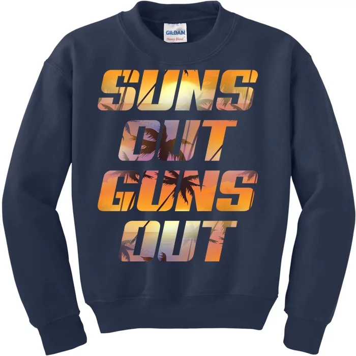 Suns Out Guns Out Summer Kids Sweatshirt