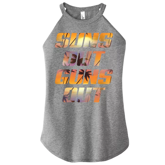 Suns Out Guns Out Summer Women’s Perfect Tri Rocker Tank