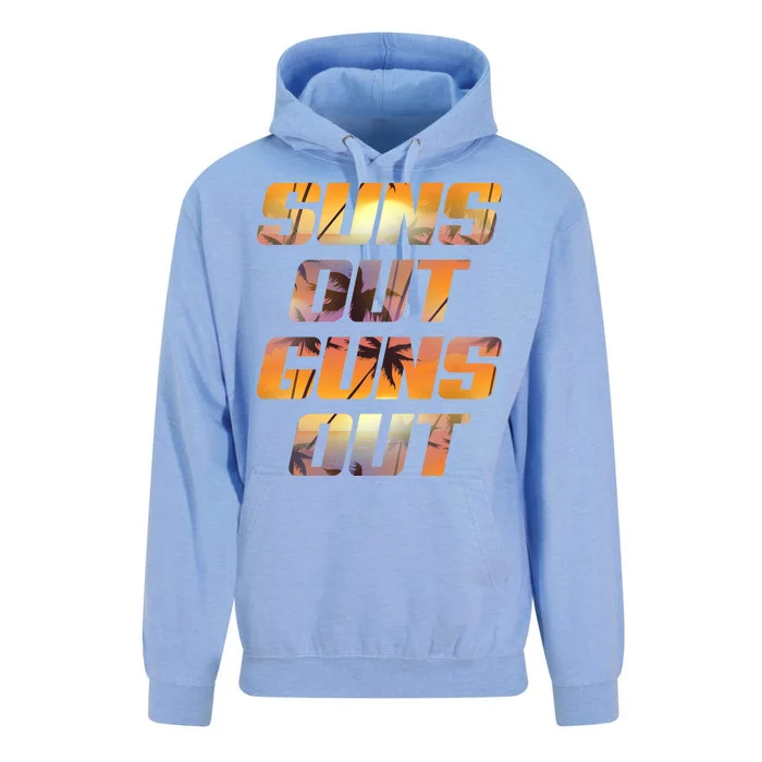 Suns Out Guns Out Summer Unisex Surf Hoodie