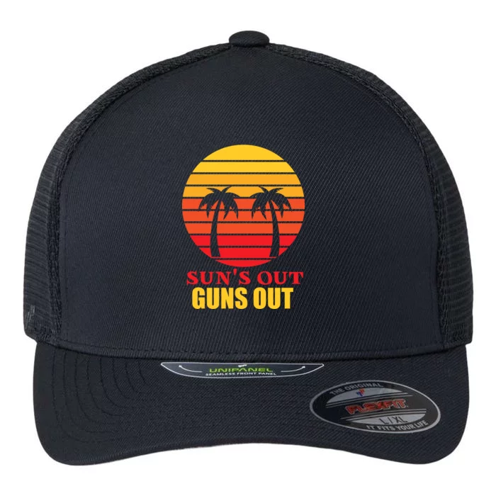 Sun's Out Guns Out Summer Party Flexfit Unipanel Trucker Cap