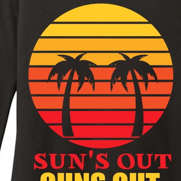 Sun's Out Guns Out Summer Party Womens CVC Long Sleeve Shirt