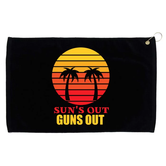 Sun's Out Guns Out Summer Party Grommeted Golf Towel