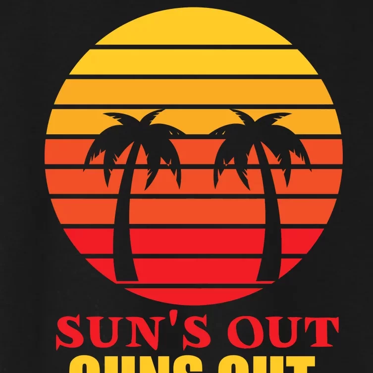 Sun's Out Guns Out Summer Party Women's Crop Top Tee