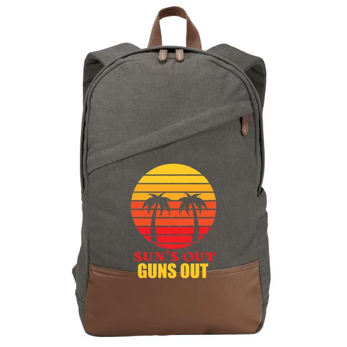 Sun's Out Guns Out Summer Party Cotton Canvas Backpack