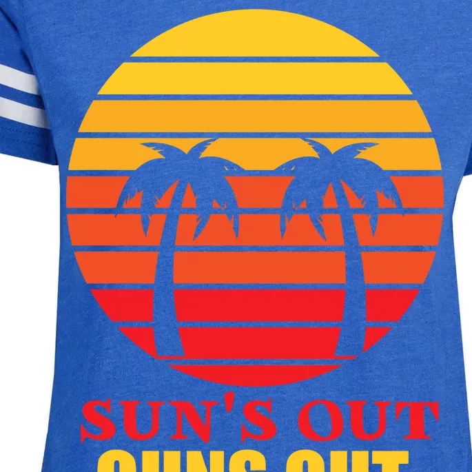 Sun's Out Guns Out Summer Party Enza Ladies Jersey Football T-Shirt