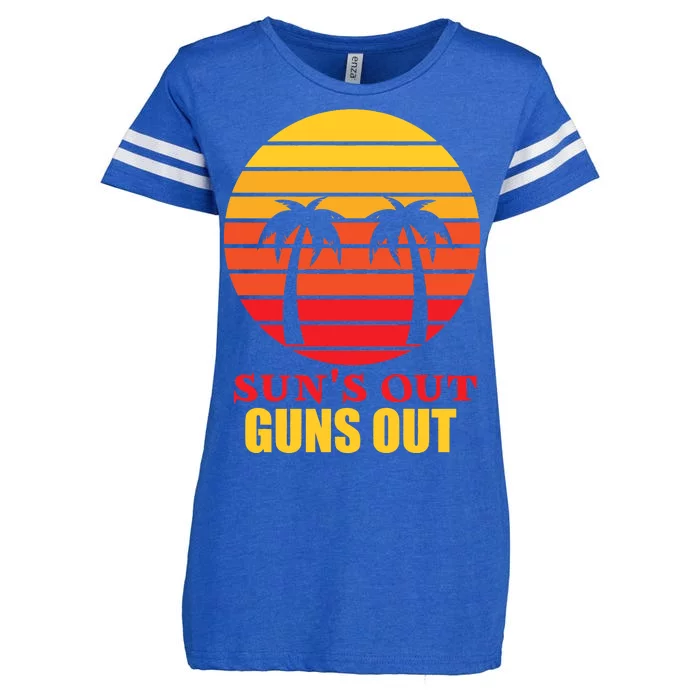 Sun's Out Guns Out Summer Party Enza Ladies Jersey Football T-Shirt