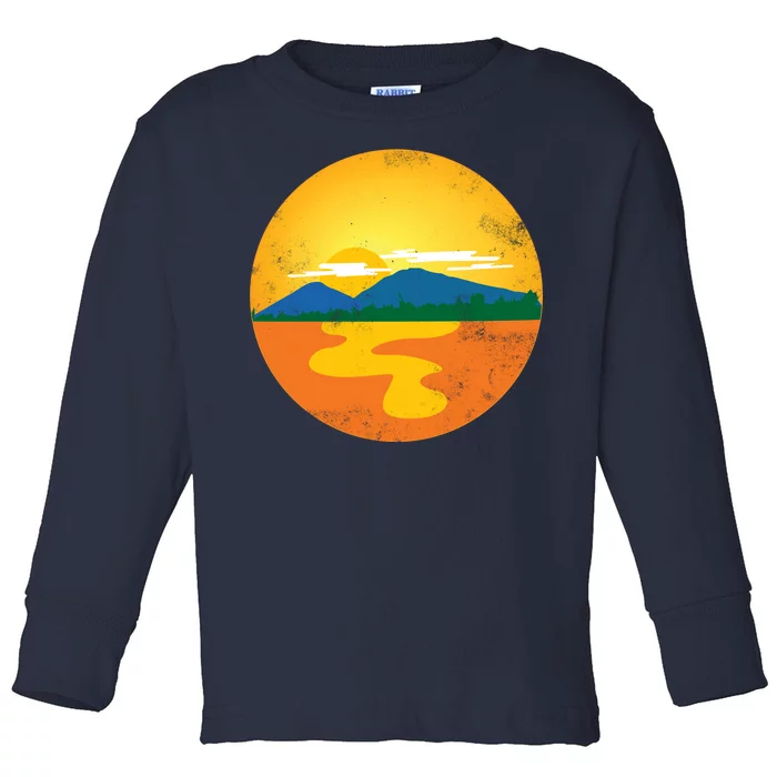 Sunset And Mountains Toddler Long Sleeve Shirt