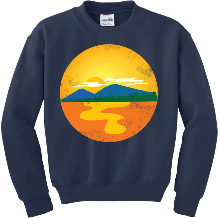 Sunset And Mountains Kids Sweatshirt