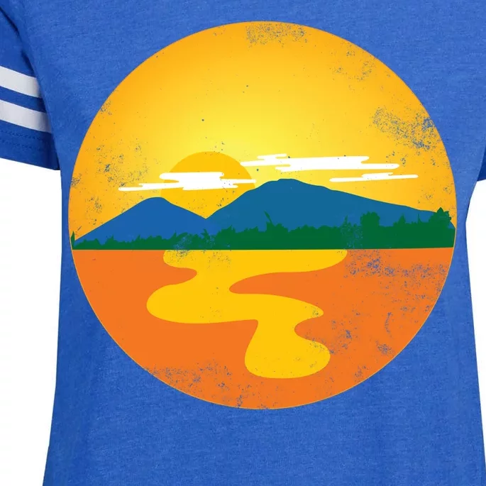 Sunset And Mountains Enza Ladies Jersey Football T-Shirt