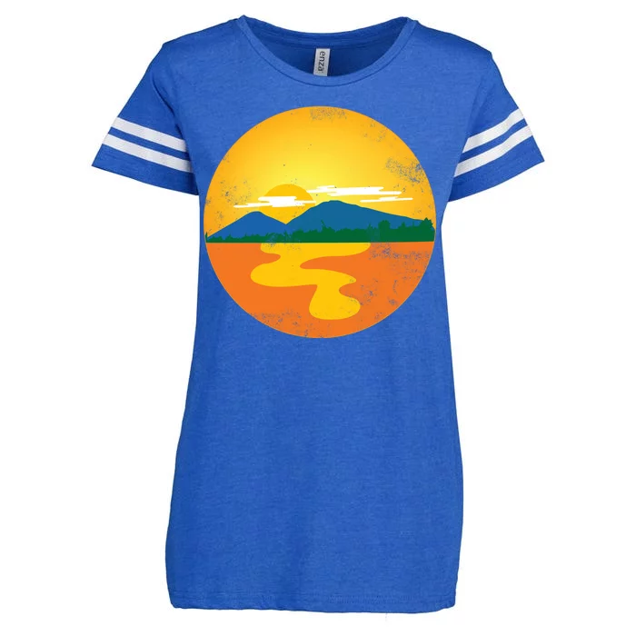 Sunset And Mountains Enza Ladies Jersey Football T-Shirt