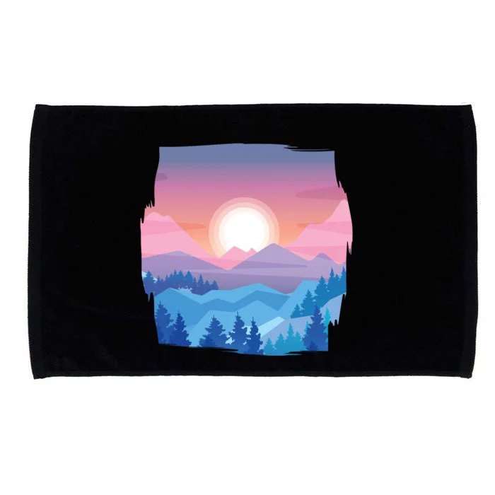 Sunset Mountain Microfiber Hand Towel