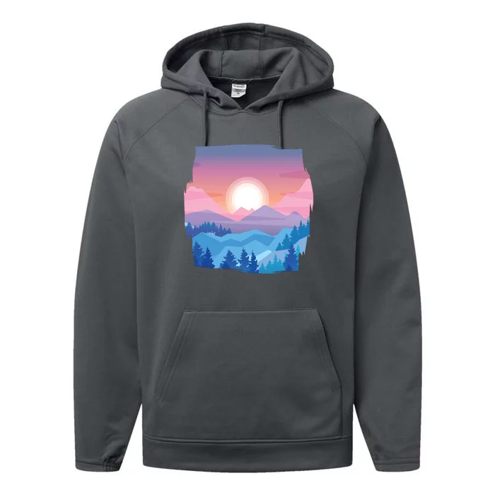 Sunset Mountain Performance Fleece Hoodie