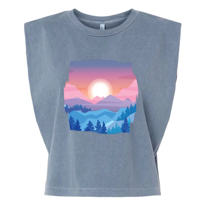 Sunset Mountain Garment-Dyed Women's Muscle Tee