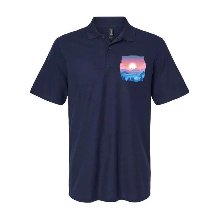 Sunset Mountain Softstyle Adult Sport Polo