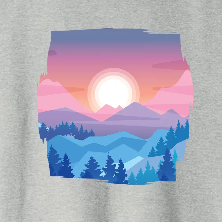 Sunset Mountain Women's Crop Top Tee