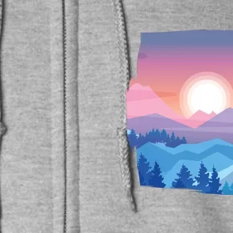 Sunset Mountain Full Zip Hoodie