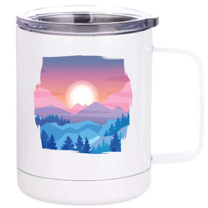 Sunset Mountain Front & Back 12oz Stainless Steel Tumbler Cup