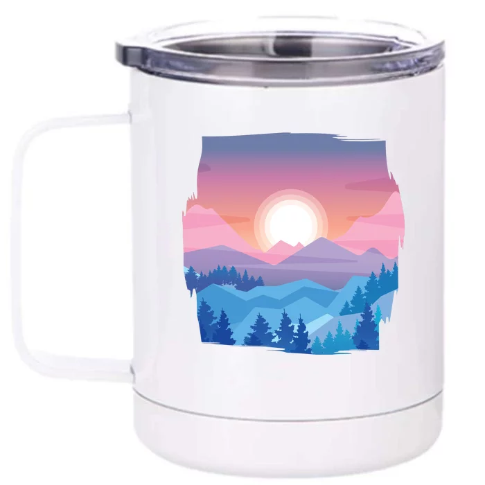 Sunset Mountain Front & Back 12oz Stainless Steel Tumbler Cup