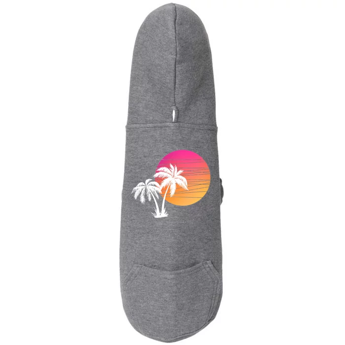 Sunset Palm Trees Doggie 3-End Fleece Hoodie