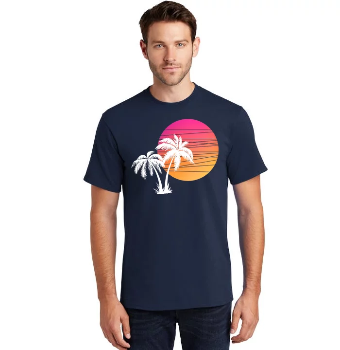 Sunset Palm Trees Tall T-Shirt