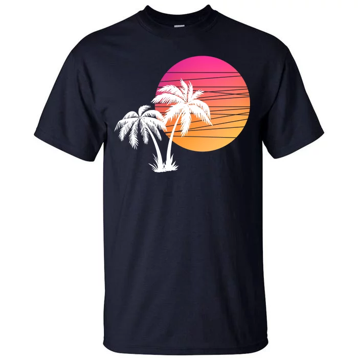 Sunset Palm Trees Tall T-Shirt