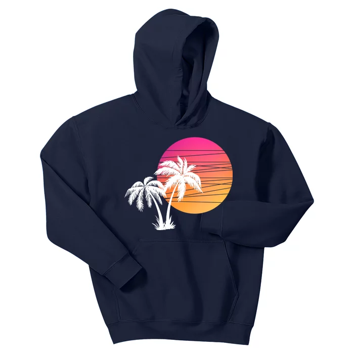 Sunset Palm Trees Kids Hoodie