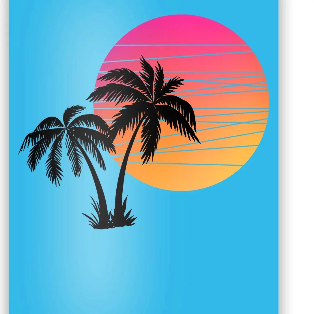 Sunset Palm Trees Poster