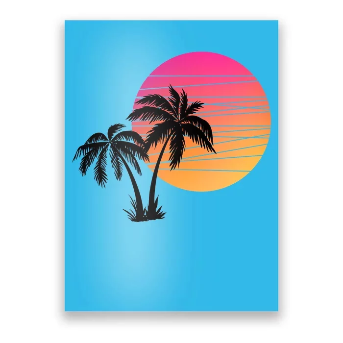 Sunset Palm Trees Poster