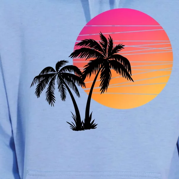 Sunset Palm Trees Unisex Surf Hoodie