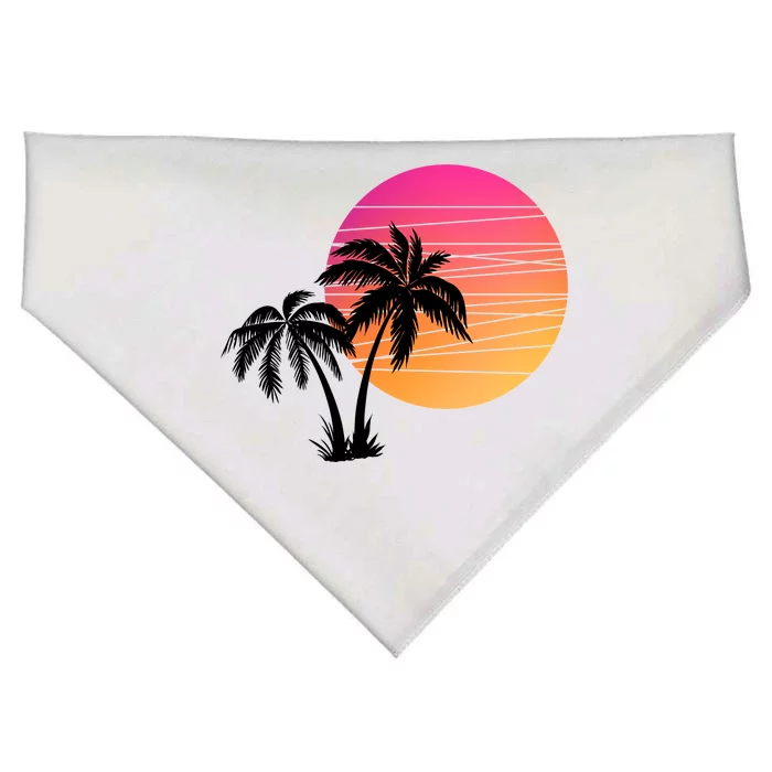 Sunset Palm Trees USA-Made Doggie Bandana