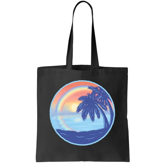 Sunset Rainbow Beach Tote Bag