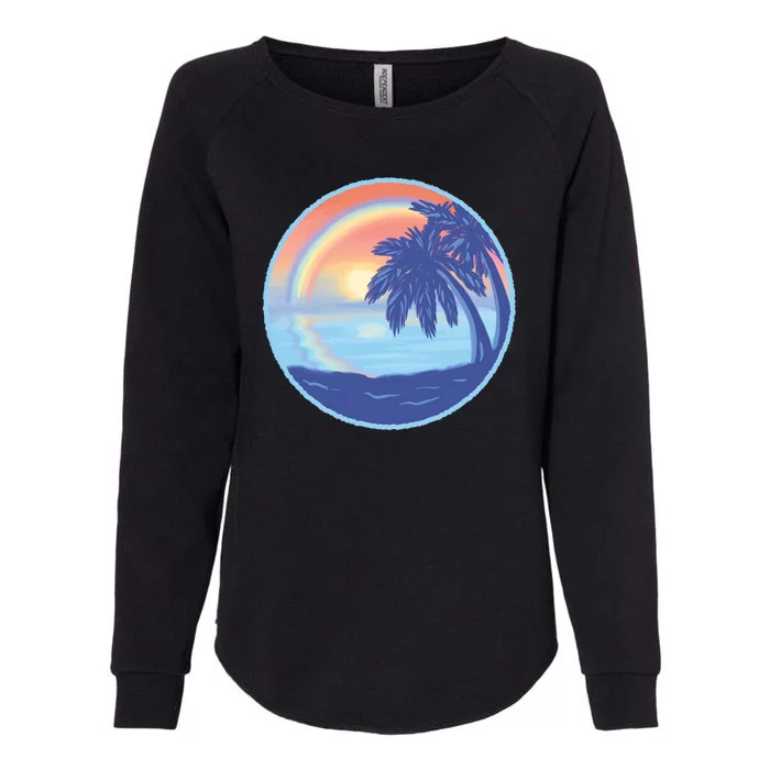 Sunset Rainbow Beach Womens California Wash Sweatshirt