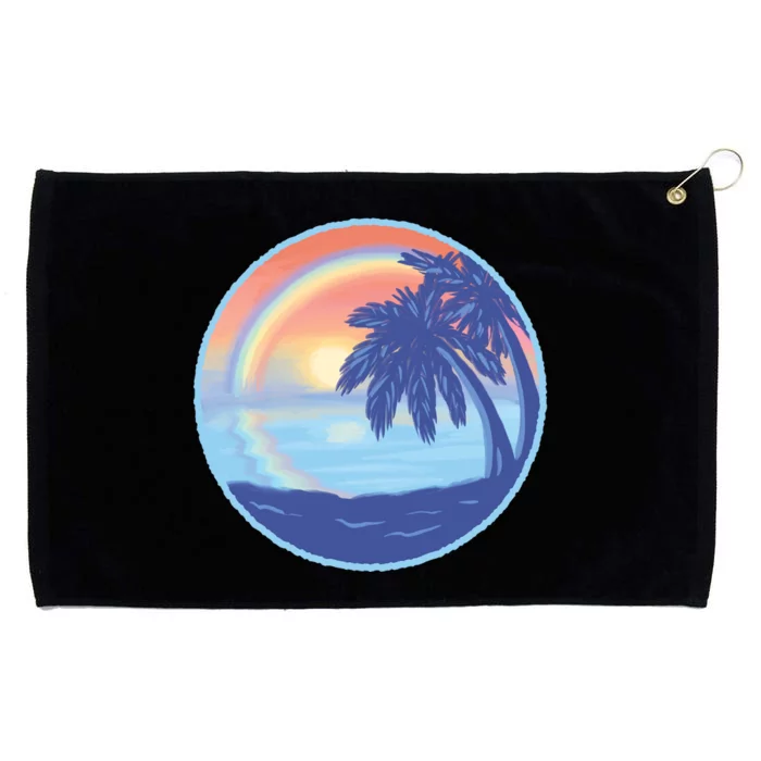 Sunset Rainbow Beach Grommeted Golf Towel