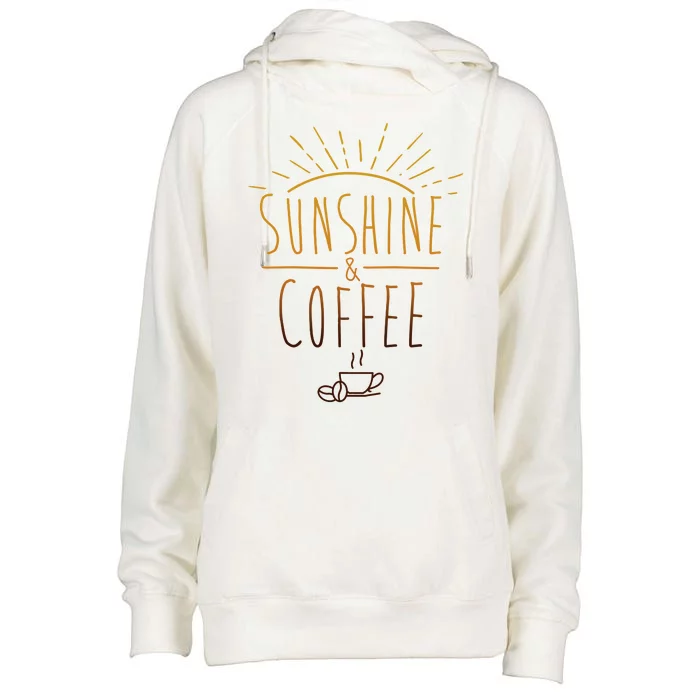 Sunshine And Coffee Womens Funnel Neck Pullover Hood