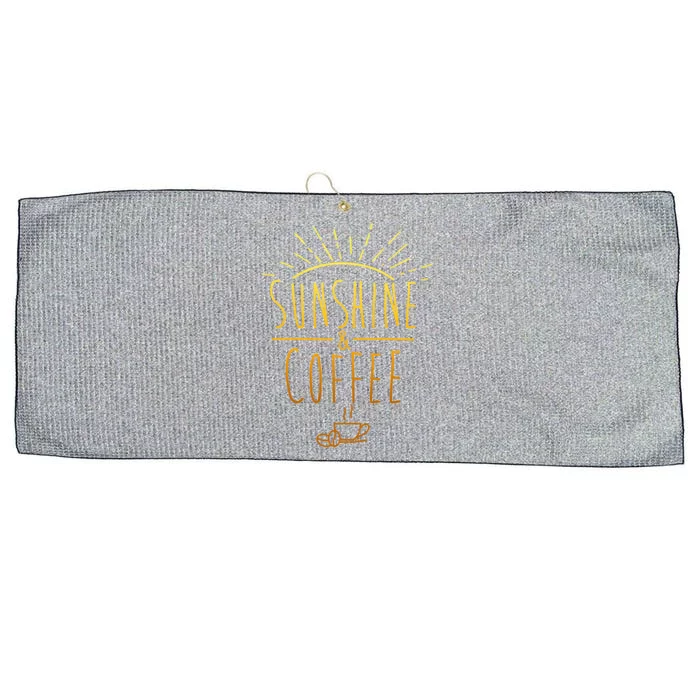 Sunshine And Coffee Large Microfiber Waffle Golf Towel