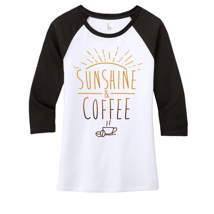 Sunshine And Coffee Women's Tri-Blend 3/4-Sleeve Raglan Shirt