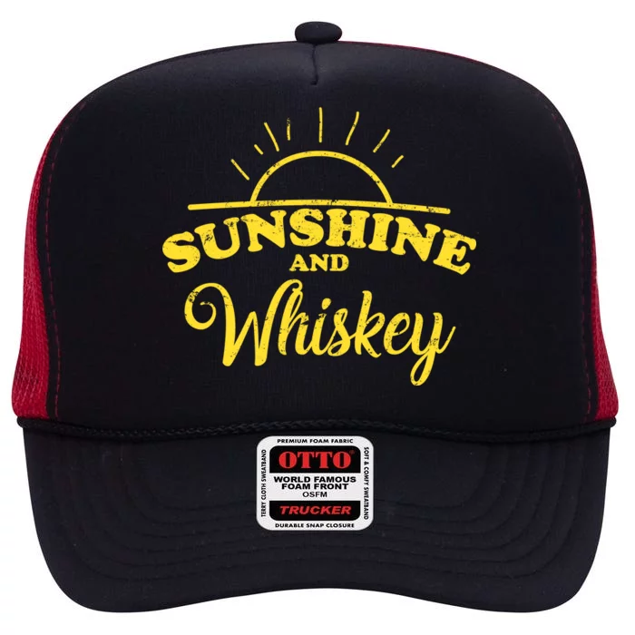 Sunshine And Whiskey Retro Summer High Crown Mesh Trucker Hat