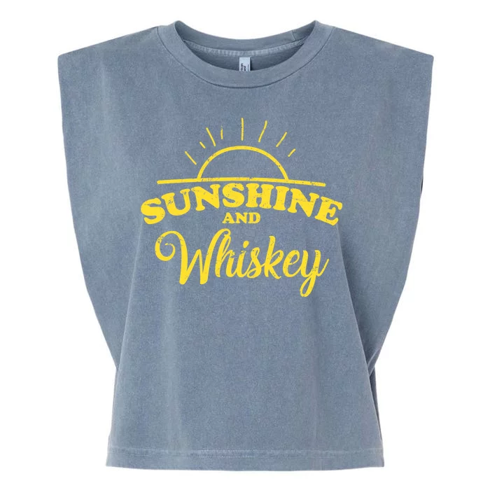 Sunshine And Whiskey Retro Summer Garment-Dyed Women's Muscle Tee