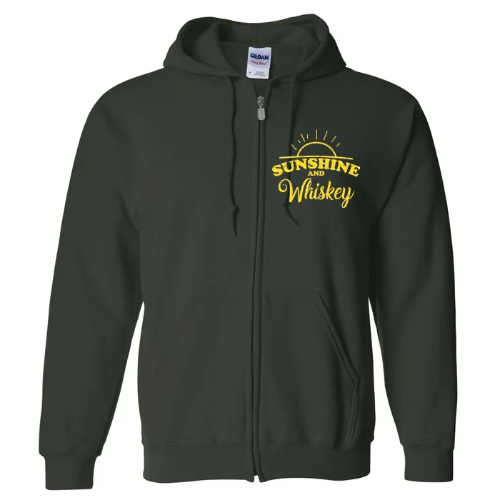 Sunshine And Whiskey Retro Summer Full Zip Hoodie