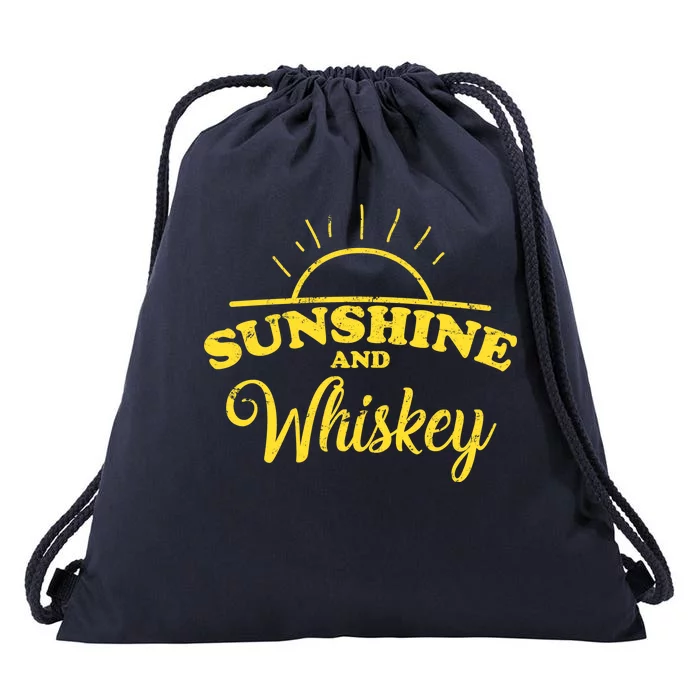 Sunshine And Whiskey Retro Summer Drawstring Bag